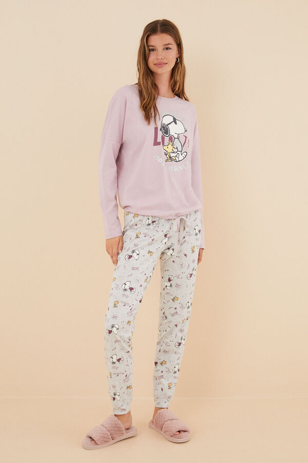 Womensecret Ružičasta pidžama Snoopy Love od 100 % pamuka Ružičasta