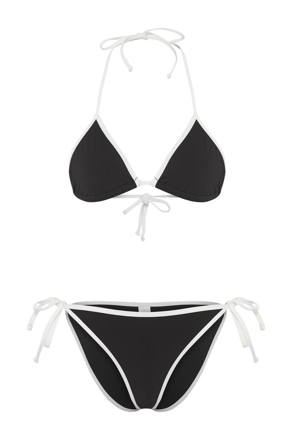Trendyol B&W triangle bikini set black