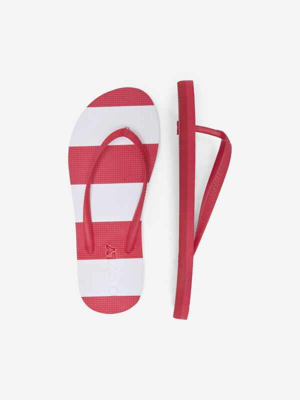 Only Red striped sandals red