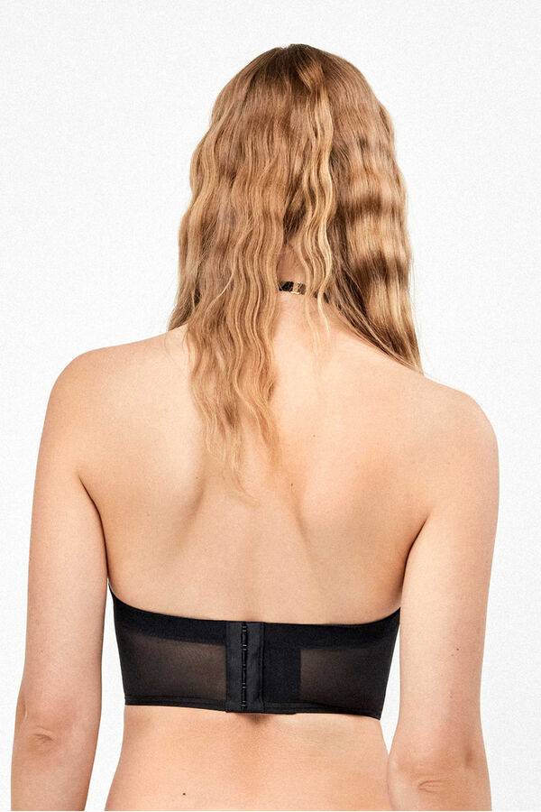 Gisela Bustier-BH aus besticktem T&uuml;ll und Satin Schwarz