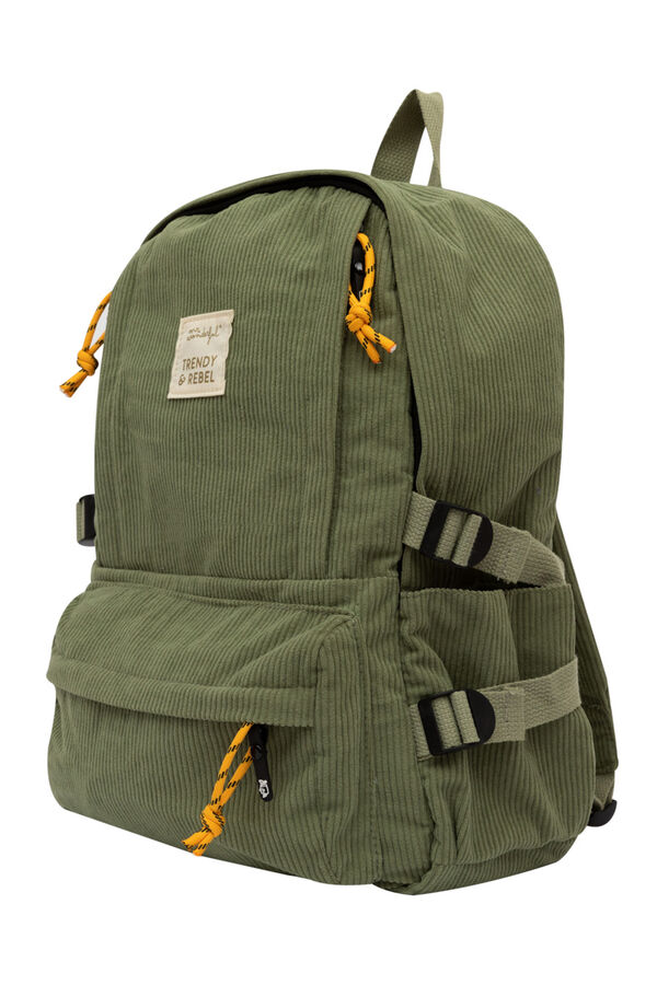 Mr. Wonderful Green corduroy backpack - Trendy & rebel printed