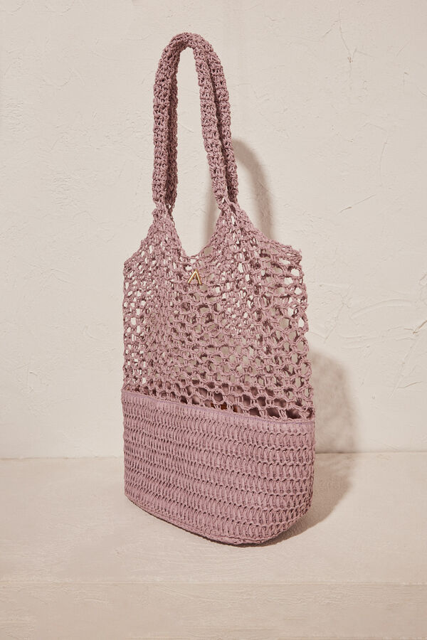 Womensecret Lilac shiny shoulder bag pink