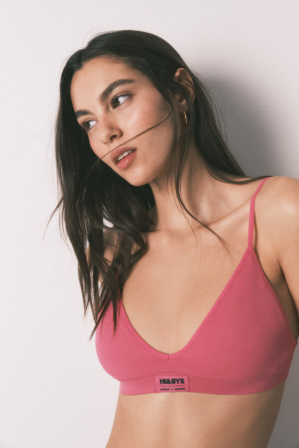 HI&BYE Fuchsia pink seamless triangle bra pink