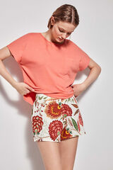 Womensecret Short pyjamas with contrast bottoms piros