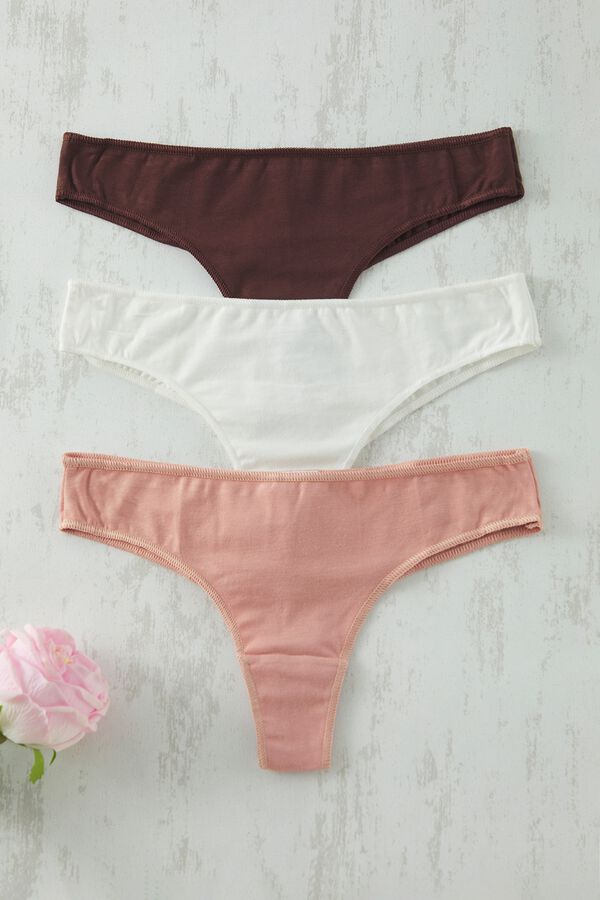 Trendyol Pack de 3 tangas lisos estampado