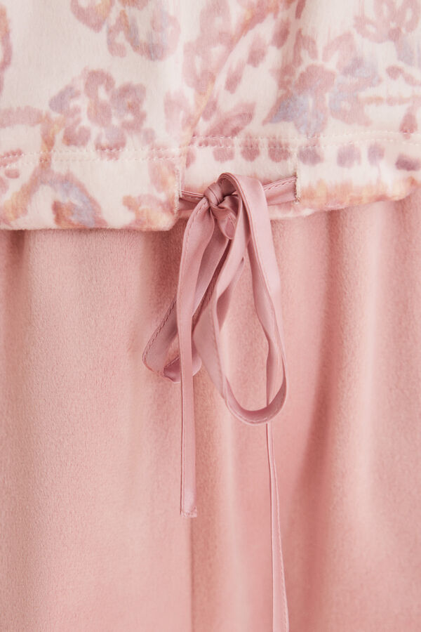 Womensecret Rózsaszín kasmírmintás hosszú pizsama rózsaszín