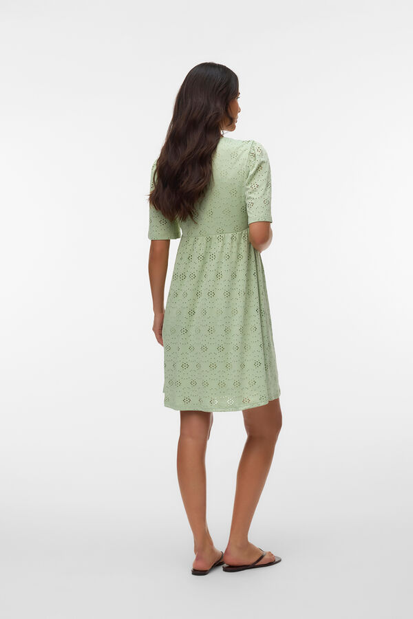 Mamalicious Maternity and breastfeeding short dress green