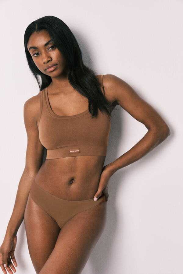 Women'secret COZY Braon čokoladni  top bez &scaron;ava Braon