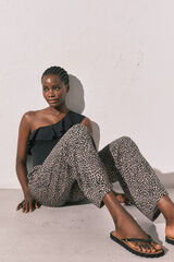 Women'secret Pantalon fluide imprim&eacute; animal blanc