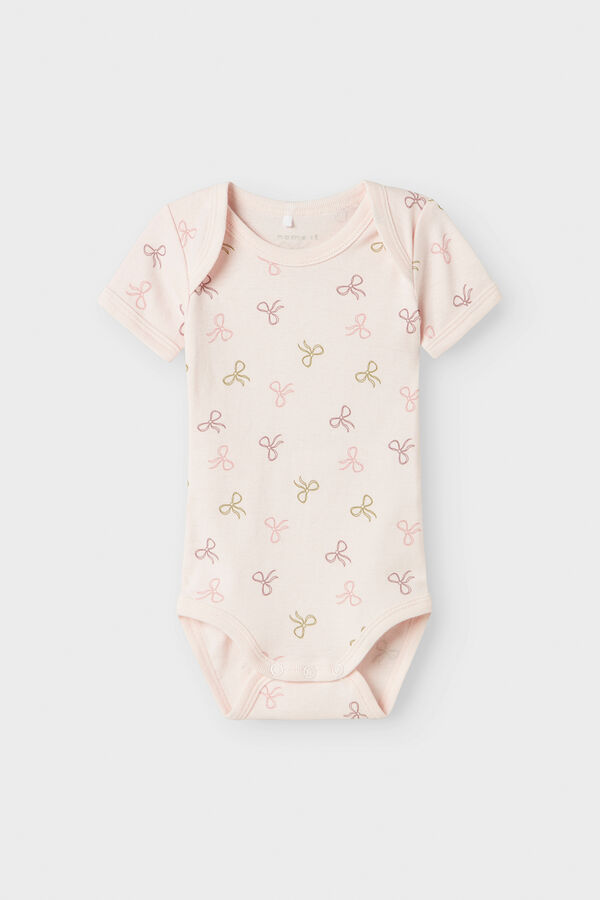 Name it Pack of 3 baby girl bodysuits with bows pink