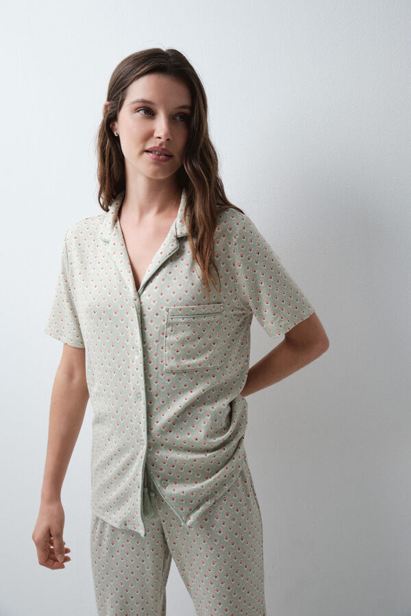 Women'secret Green print capri pyjamas green
