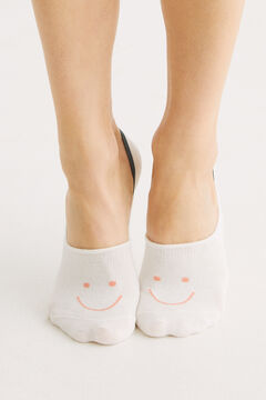 Womensecret Calcetines invisibles algodón 'Smile' blanco blanco