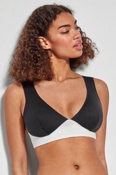 Womensecret Laser cut non-wired bikini top black