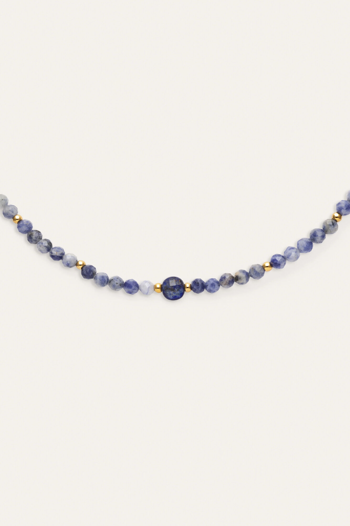 Singularu Halskette Amulett Kyanit Stahl Vergoldet