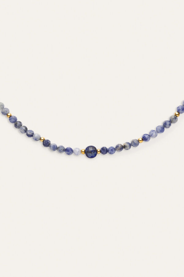 Singularu Collar Amulet Cianita Acero Ba&ntilde;o Oro amarillo