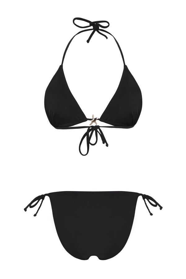Trendyol Star detail triangle bikini set black