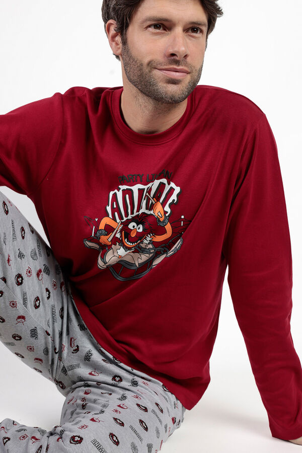 Admas Pijama largo estampado Muppets para hombre burdeos