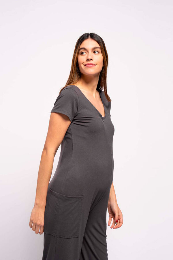 Womensecret Ribbed ankle-length nursing jumpsuit grey