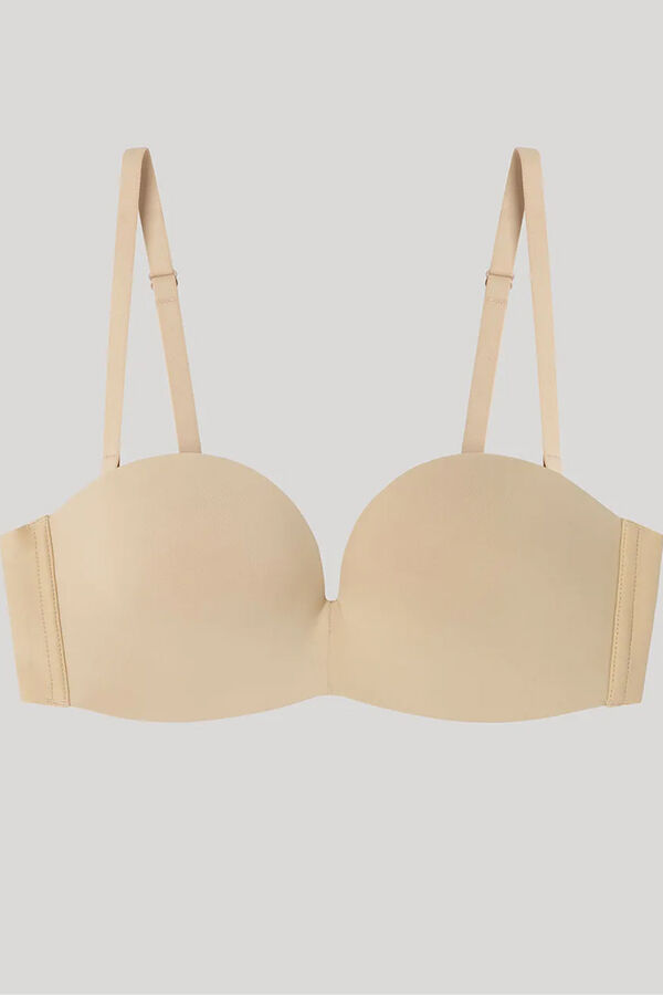 Gisela Removable extreme neckline bra Nude