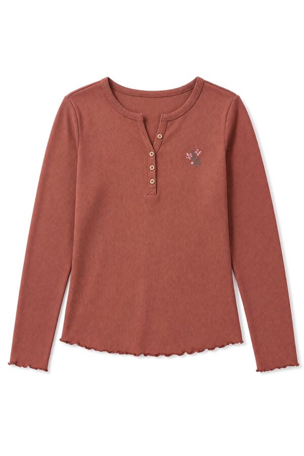 Women'secret Brown long sleeve T-shirt nude