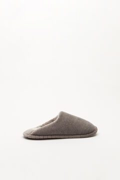Womensecret Grey velour slider slippers with glitter grey