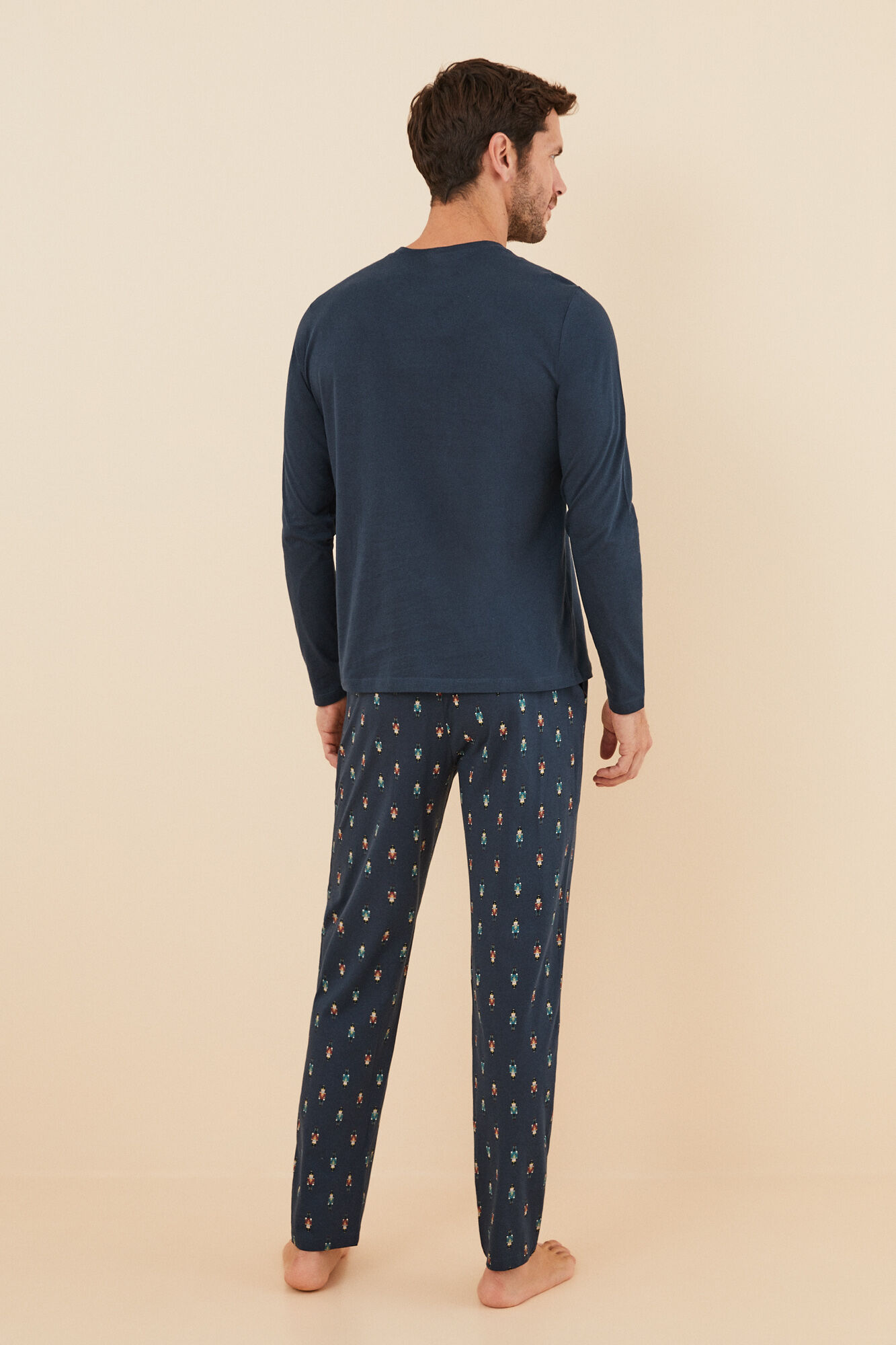 Men's long nutcracker 100 cotton pyjamas