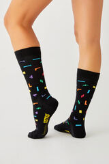 Besocks Calcetines altos Besocks de TETRIS de algod&oacute;n org&aacute;nico color negro noir