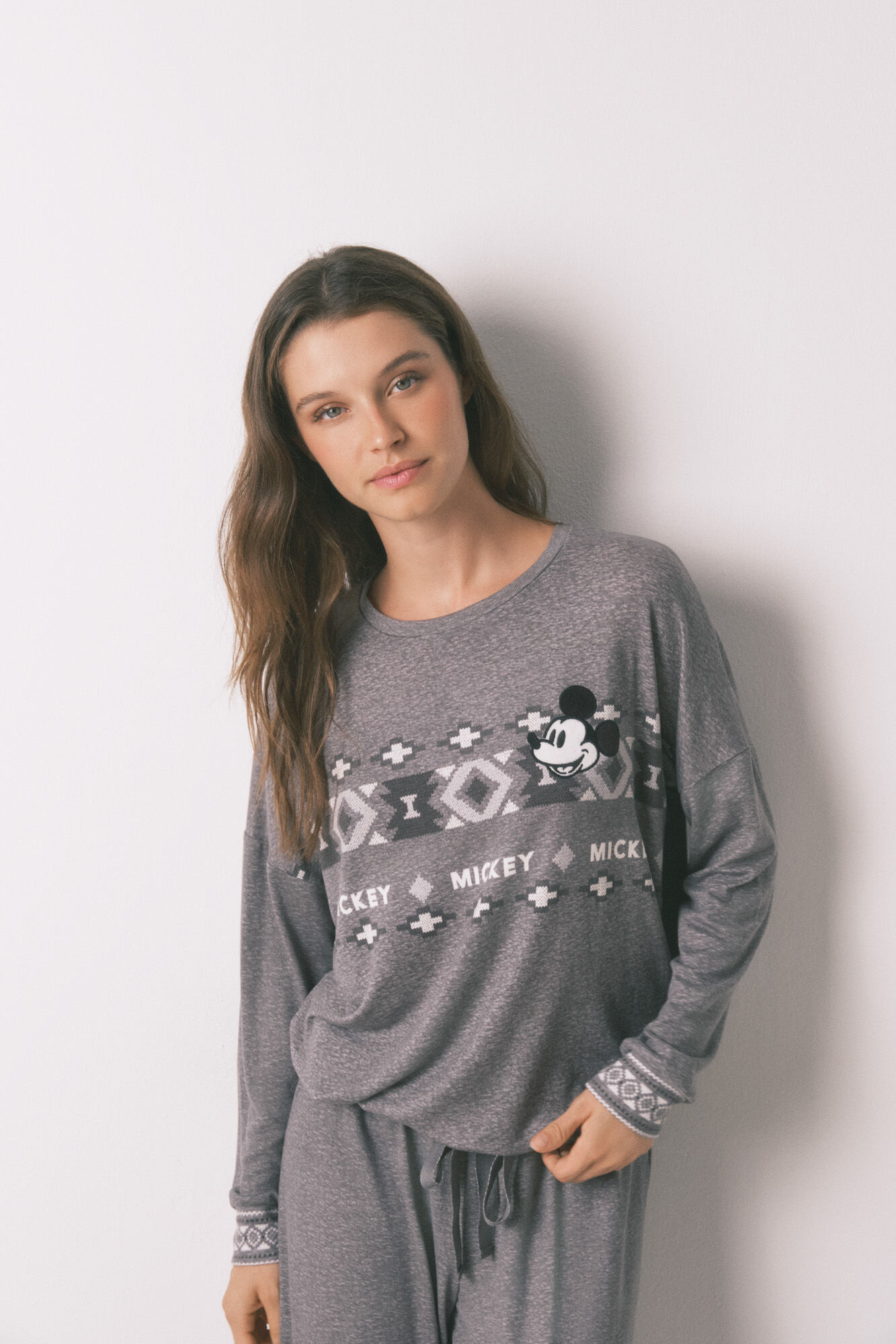Women'secret Mickey soft jersey-knit long pyjamas