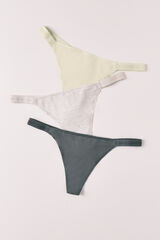 Women'secret Pack 3 tangas de al&ccedil;as em algod&atilde;o mix logo branco