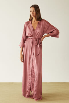 Womensecret Long pink satin robe pink