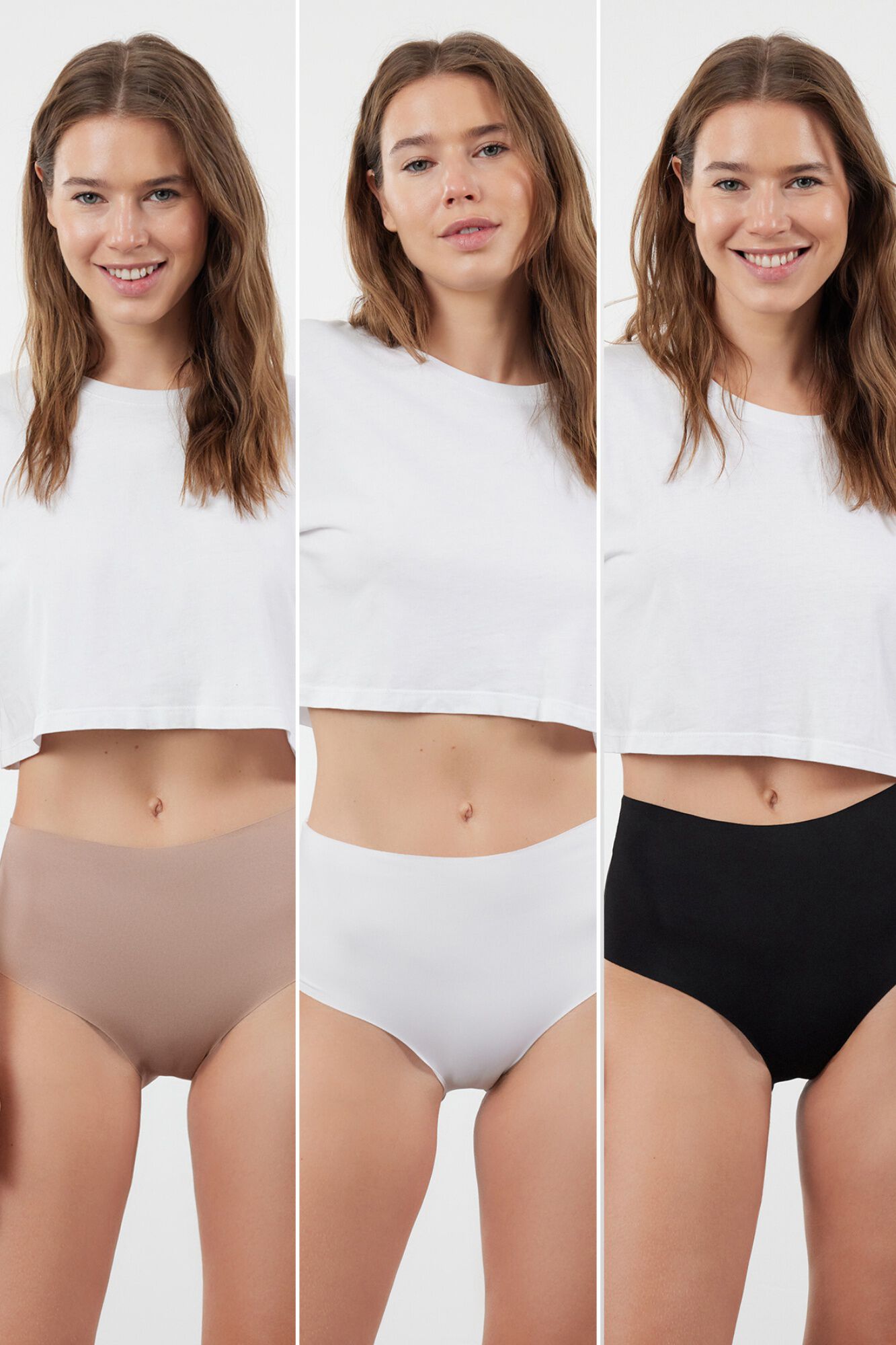 Trendyol Pack de 3 bragas altas invisibles