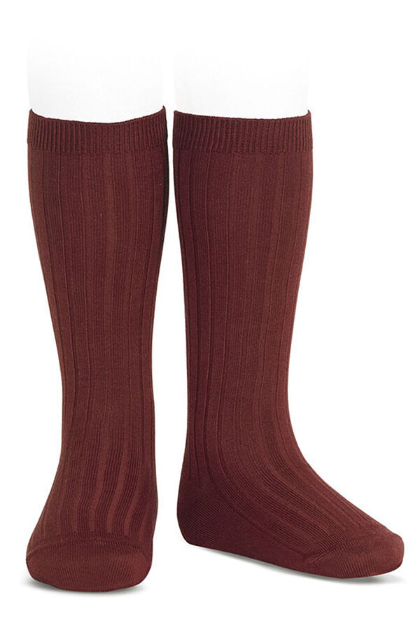 Condor Calcetines altos b&aacute;sicos canal&eacute; burdeos