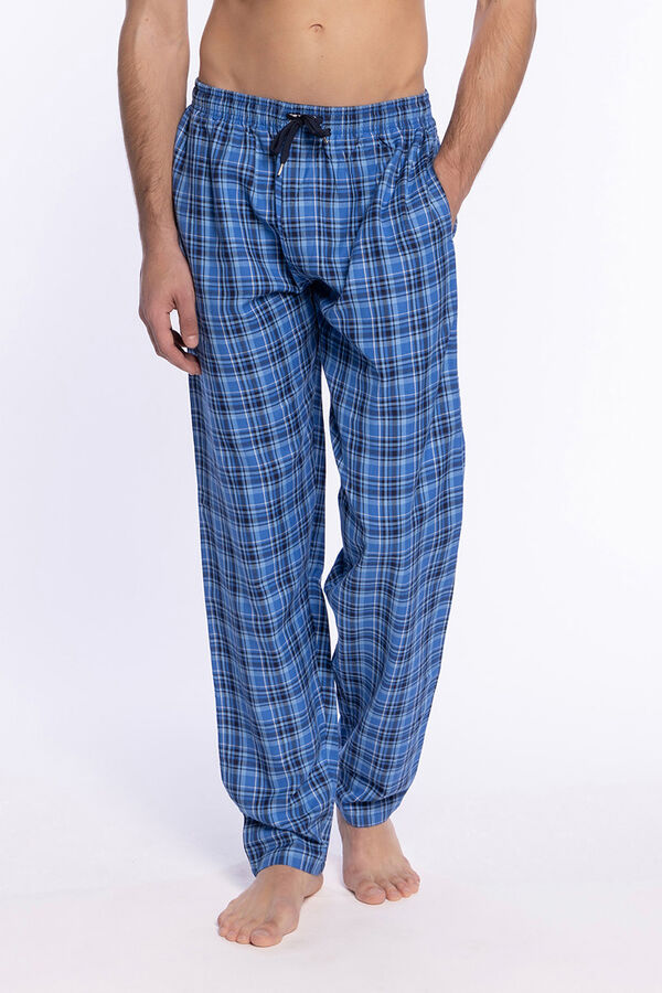 Punto Blanco Pantal&oacute;n largo de pijama tela Basix azul