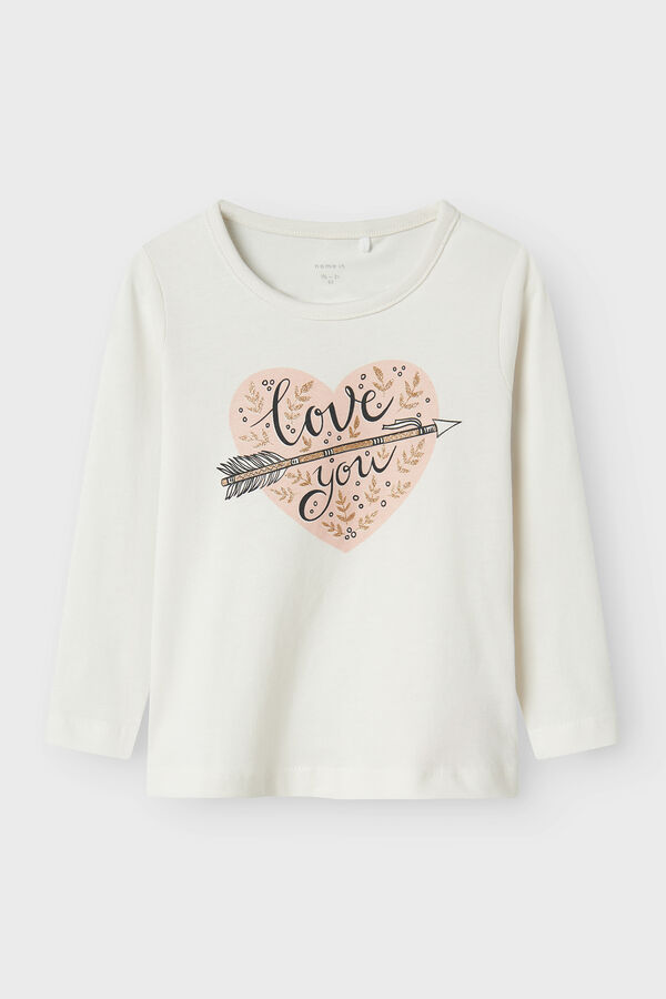 Name it Camiseta manga larga coraz&oacute;n ni&ntilde;a blanco