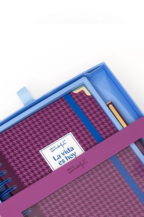 Mr. Wonderful Set de Agenda Office 2026 Diaria + boli - La vida es hoy estampado