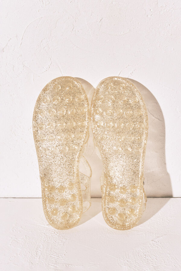 Women'secret Gold jelly fisherman sandals beige