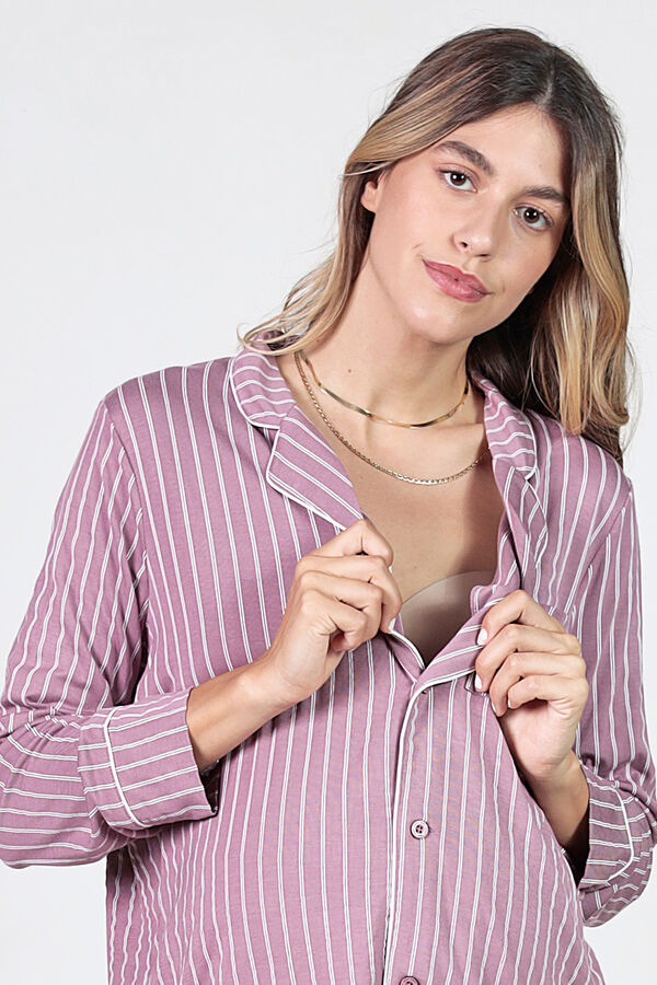Womensecret Maternity striped pyjama set rózsaszín