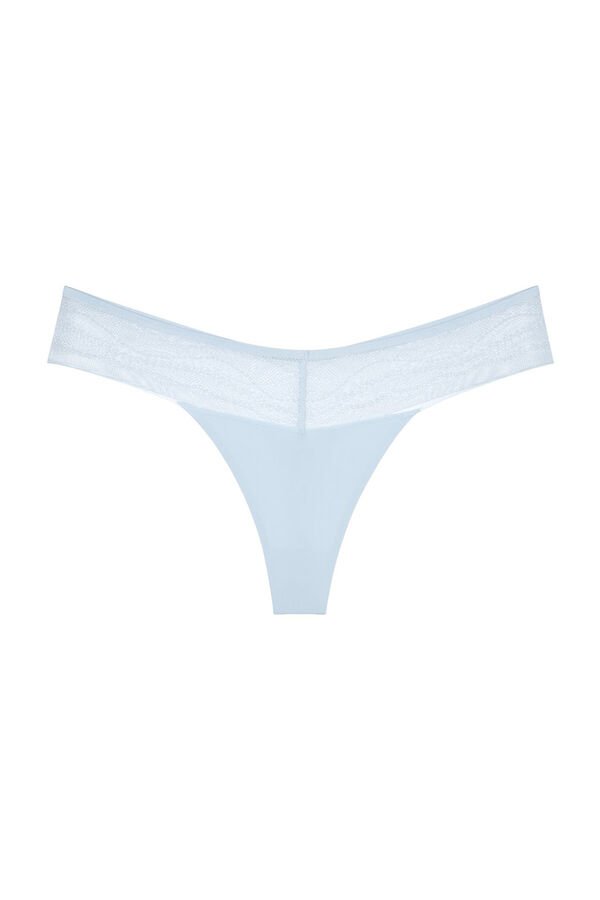 Triumph Braga tanga encaje invisible azul