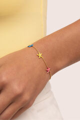 Singularu Starfish Enamel Colors Gold Plated Bracelet printed
