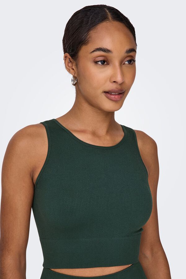 Only Play Nahtloses Crop-Top Blau