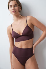 Women'secret Burgundy high-waisted glitter thong red