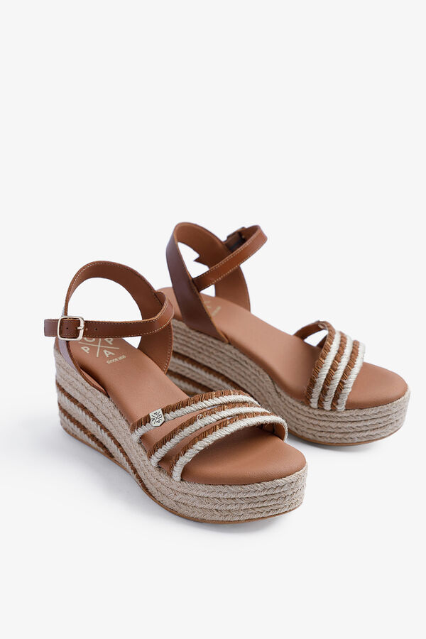 Popa Albany rope low wedge sandal nude