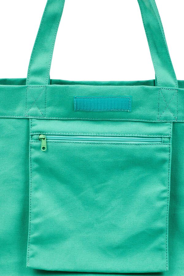 Roxy Bolsa playa lisa con asas verde