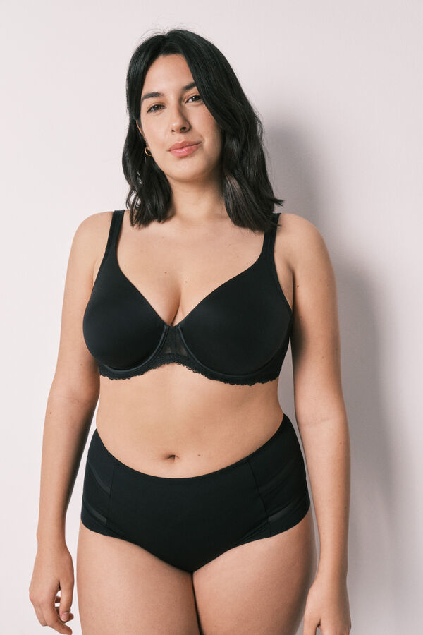 Women'secret Black high-waist shaping panty black