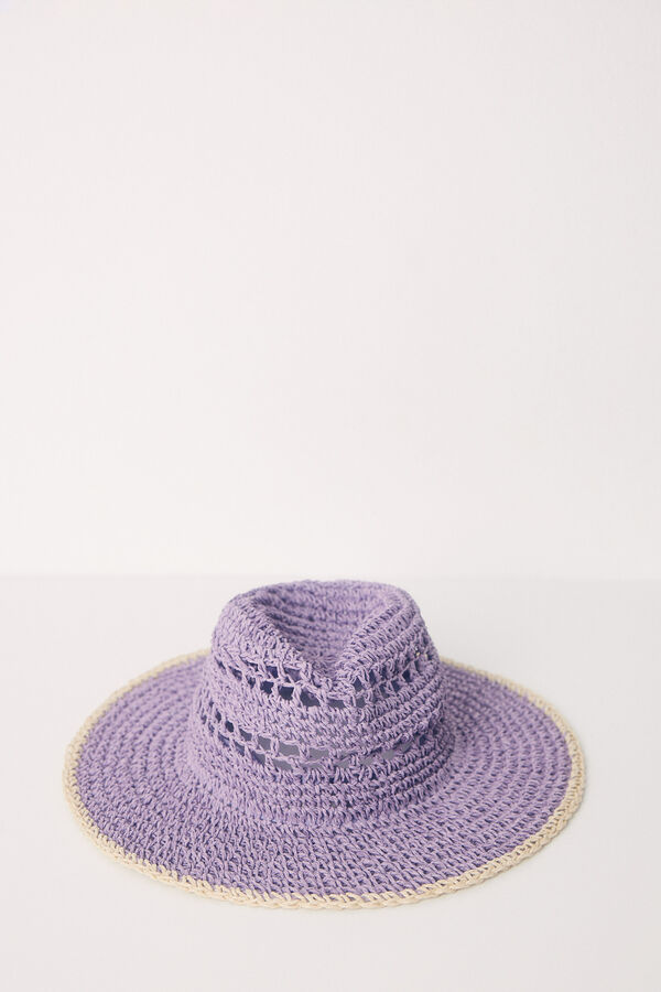 Womensecret Sombrero tejido crochet lila morado/lila