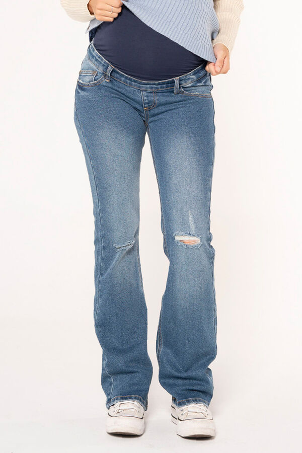 Womensecret Flared maternity jeans with rips Plava