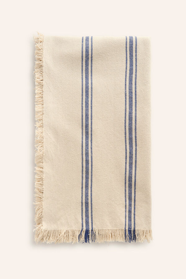 Calma House Tagesdecke mit gewebten Streifen Blau Bari Blau