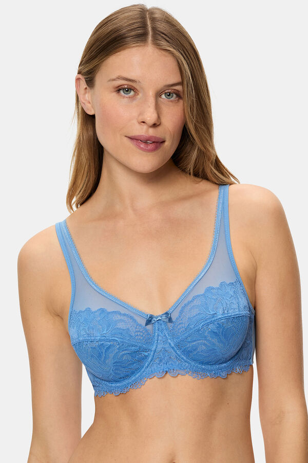 DIM Sujetador de gran capacidad con encaje Generous Essentiel  azul