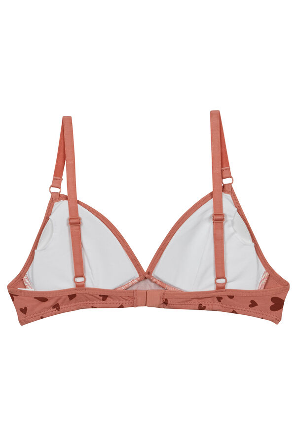 Womensecret Girls' non-wired printed bra with removable cups rózsaszín