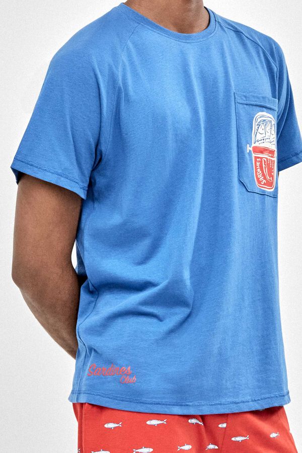 Gisela Navy print men's pyjamas blue